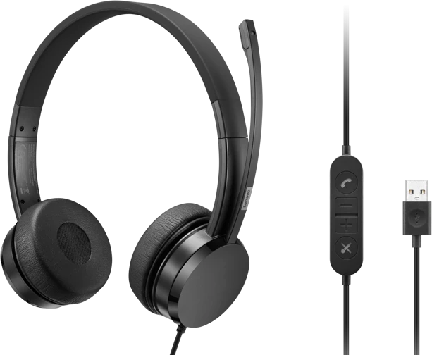 Наушники Lenovo USB-A Wired Stereo On-Ear Headset (with Control Box) (4XD1K18260)